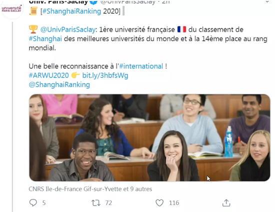 2020年世界大学排名出炉：法国崛起  加拿大表现不俗