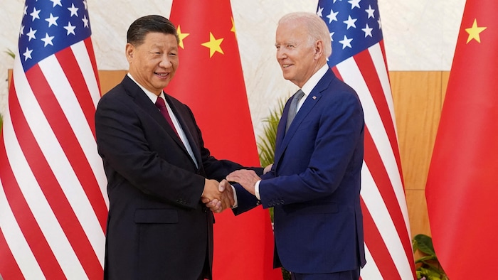 中国国家主席习近平和美国总统拜登。